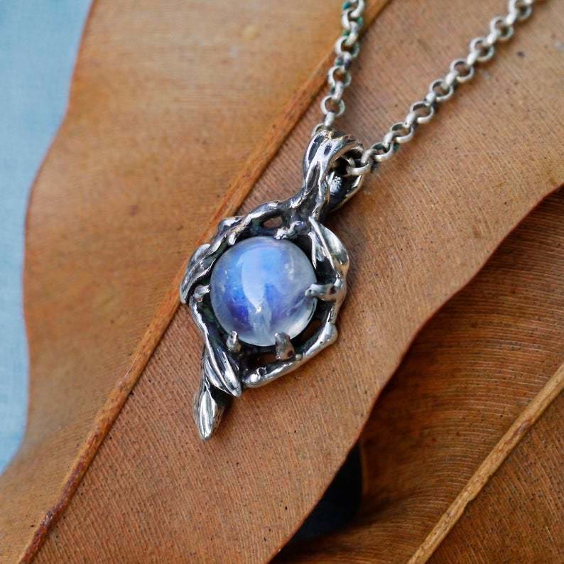 Olivenorma Moonstone Flame Drop Pendant Necklace - image 2