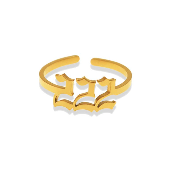 Angel Number Minimalist Lucky Ring - Gold - 222 - image 8