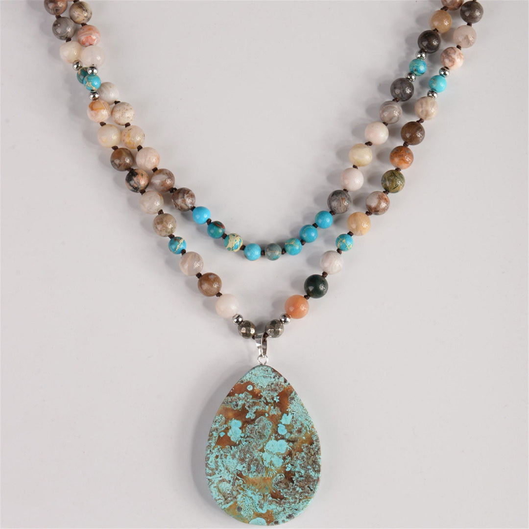 Olivenorma Handmade Natural African Turquoise Bead Necklace - image 3