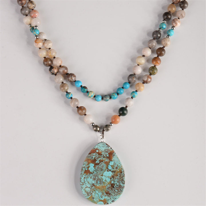 Olivenorma Handmade Natural African Turquoise Bead Necklace - image 3