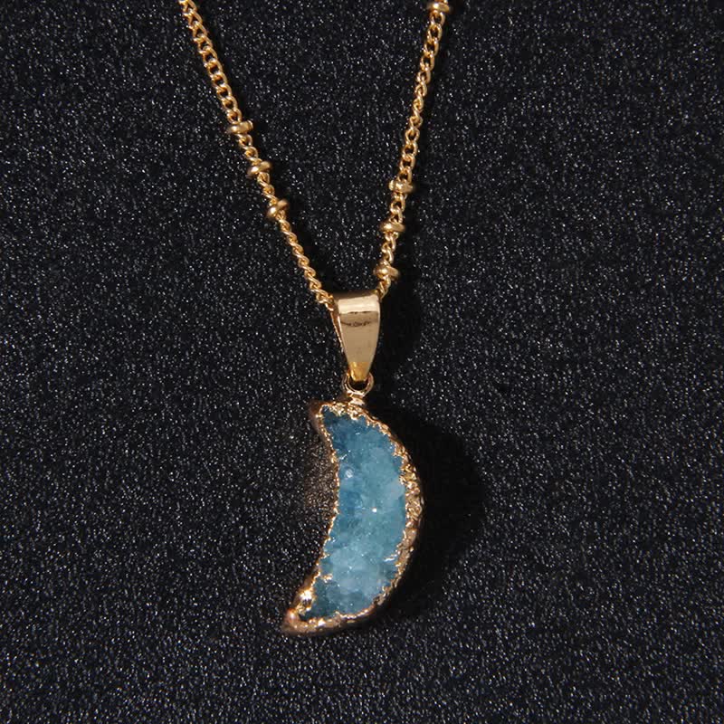 Olivenorma Natural Crystal Crescent Moon Necklace - image 8