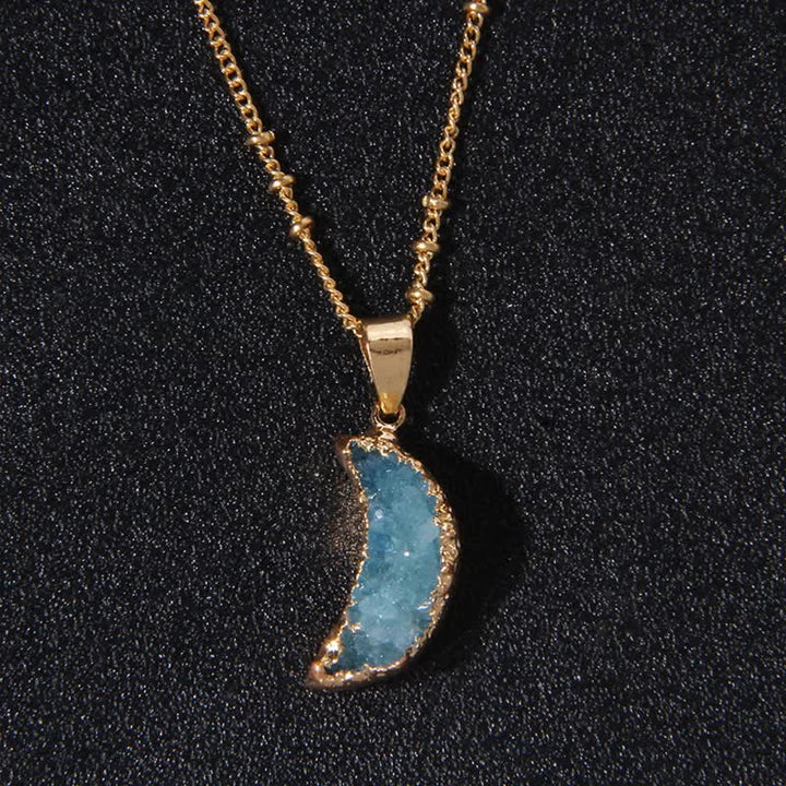 Olivenorma Natural Crystal Crescent Moon Necklace - image 8