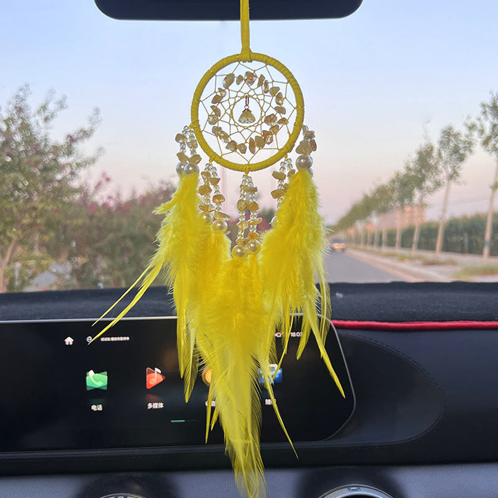 Olivenorma Car View Mirror Hanging Handwoven Dream Catcher - Citrine - image 8
