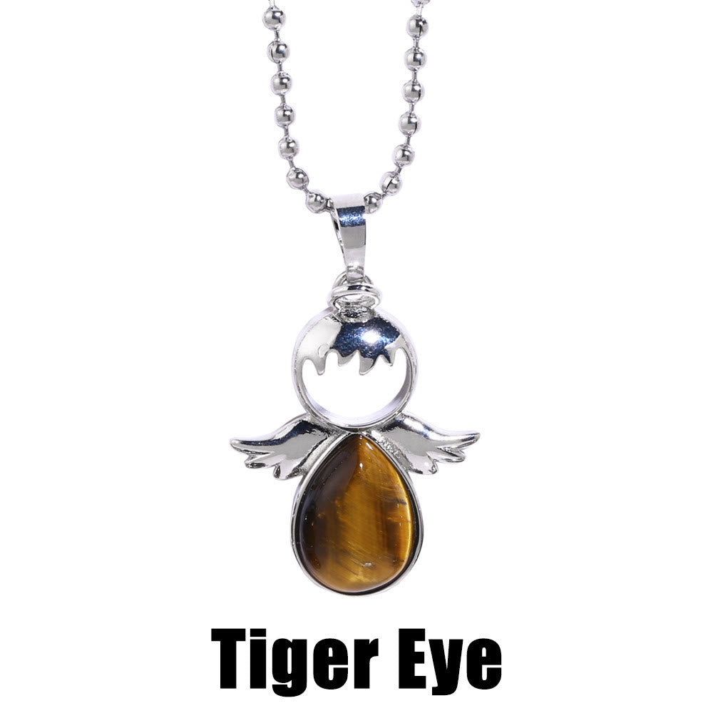 Olivenorma Tiger Eye Butterfly Kitten Angel Wings Pendant Necklace - Angel Wings - image 4