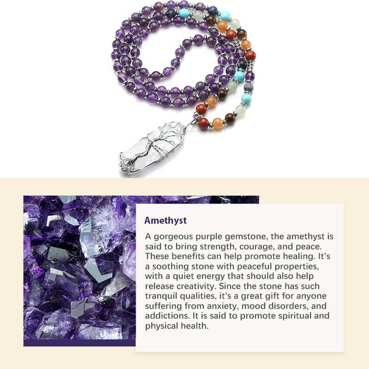 Natural Crystal Chakra Mala  - Amethyst - image 3
