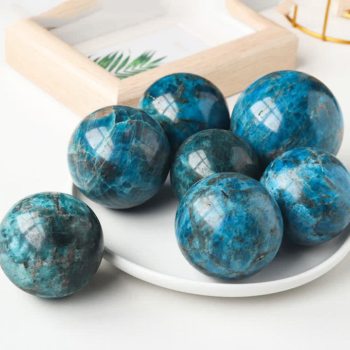 Blue apatite Strength Crystal Sphere - Approx. 7-7.5cm - image 0