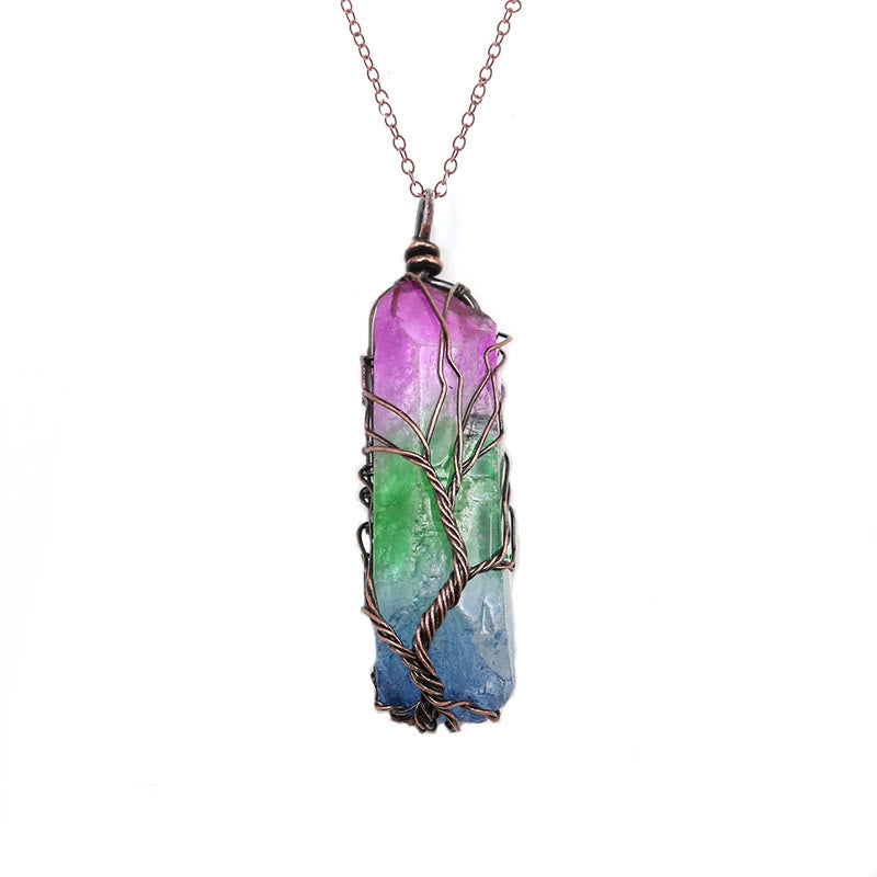 Olivenorma"Life Energy" - Tree of Life Crystal Necklace - Bronze - Clear Crystal#Colors2 - image 7