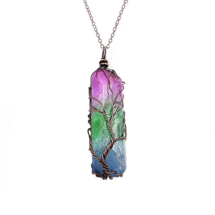 Olivenorma"Life Energy" - Tree of Life Crystal Necklace - Bronze - Clear Crystal#Colors2 - image 7