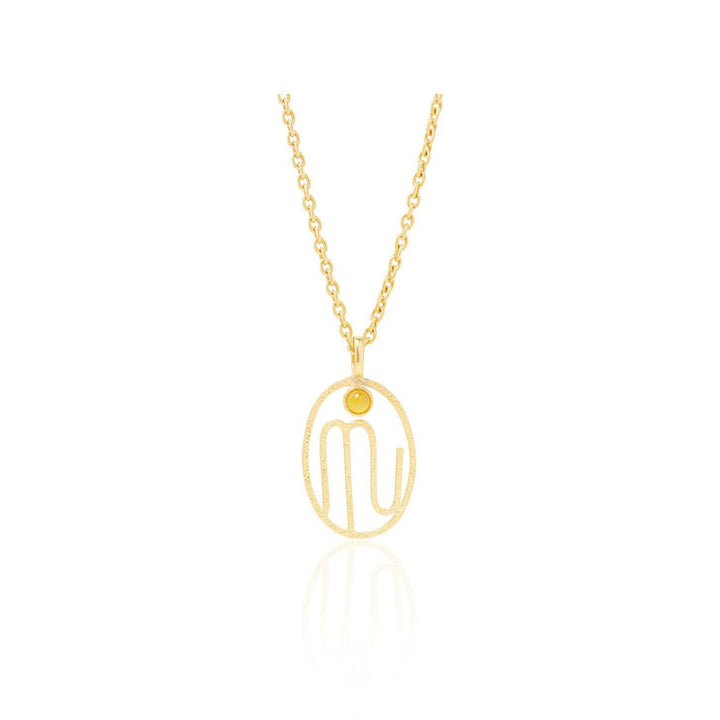 Olivenorma Hollow Zodiac Rune Birthstone Necklace - Scorpio &Citrine - image 14