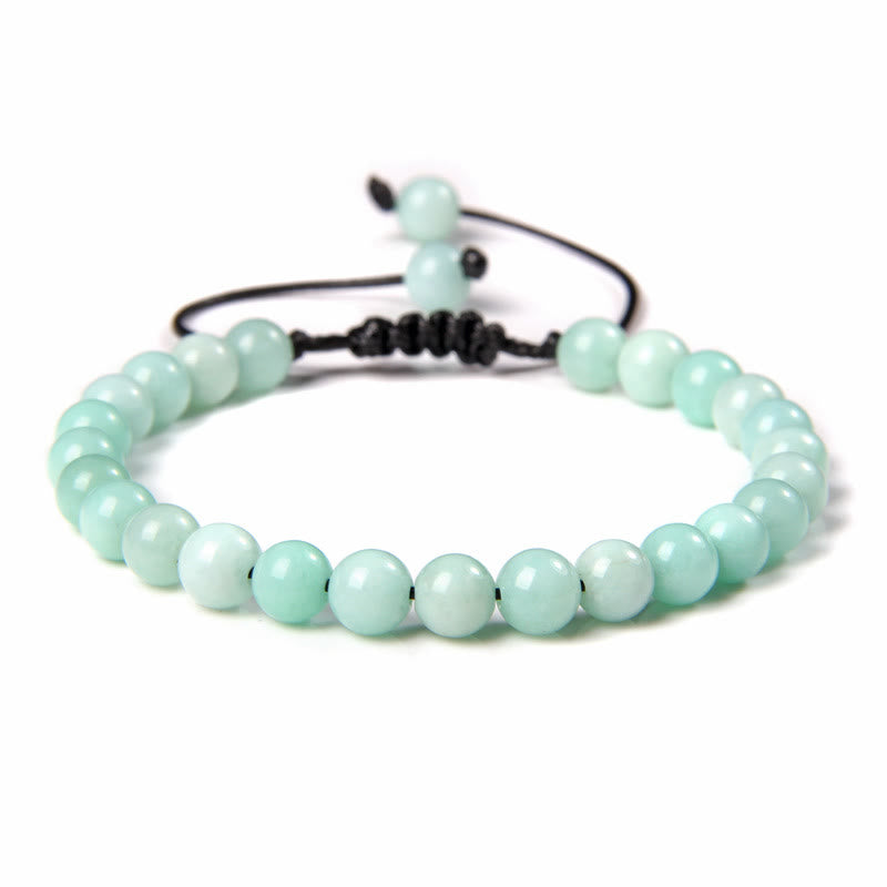 Olivenorma Natural 6mm Stone Beads Braided Wrap Bracelet - Amazonite - image 25