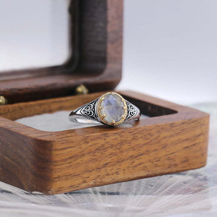 Olivenorma Natural Labradorite 925 Sterling Silver Ring - image 7