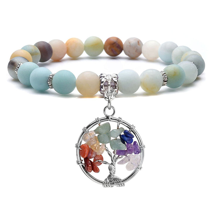 Chakra Tree Of Life Amethyst Bracelet - Amazonite - image 18