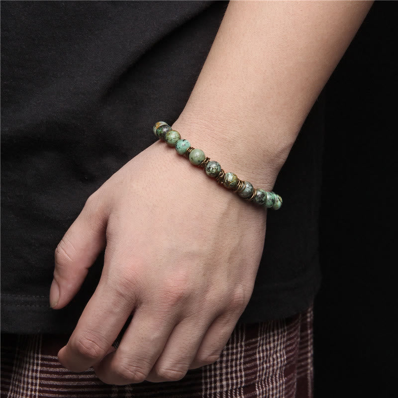 Olivenorma Polished Natural Stone 8mm Bead Stretch Yoga Bracelet - image 12