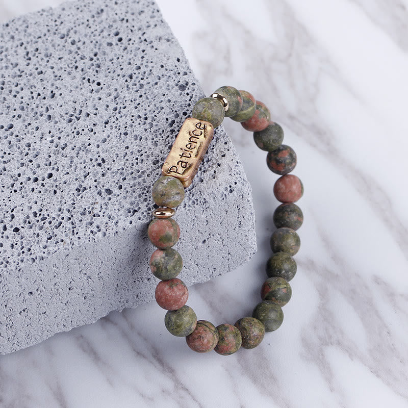 Olivenorma Natural Gemstone Mom Patience Engraving Bracelet - image 21