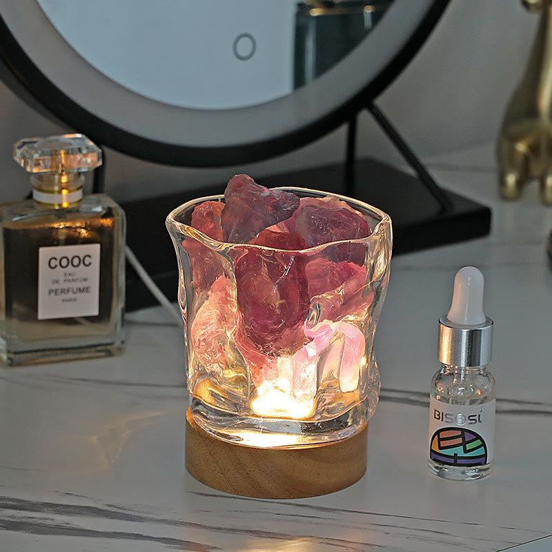 Olivenorma Irregular Glass Stone Essential Oil Crystal Aromatherapy Lamp - Amethyst - Shangri-la - image 3
