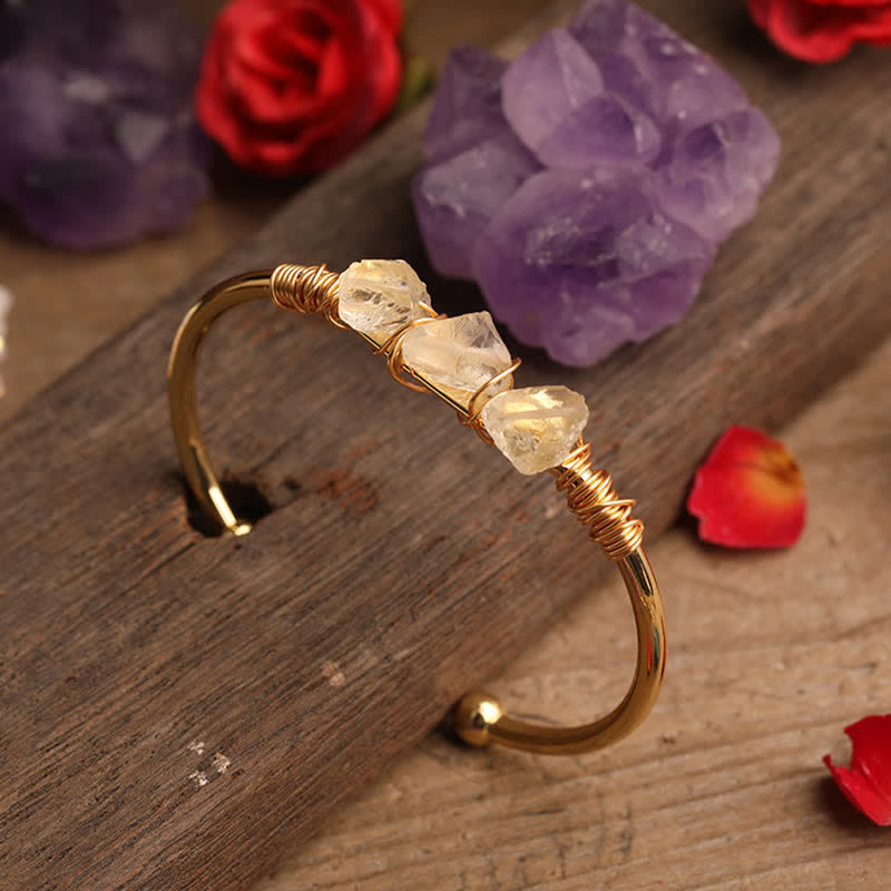 Olivenorma  Vintage Raw Crystal Gemstone Bracelet - Citrine - image 1