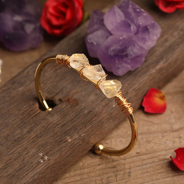 Olivenorma  Vintage Raw Crystal Gemstone Bracelet - Citrine - image 1