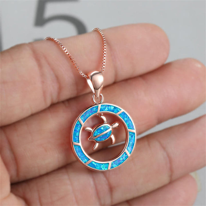 Olivenorma Opal Sea Turtle Necklace - image 3