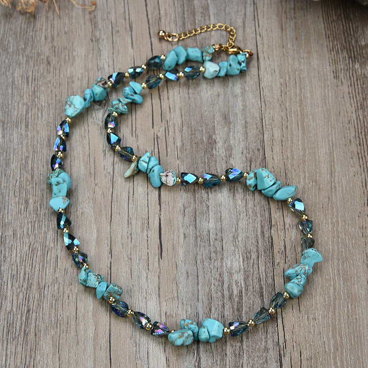 Olivenorma Natural Stone Irregular Crystal Necklace - Turquoise - image 0