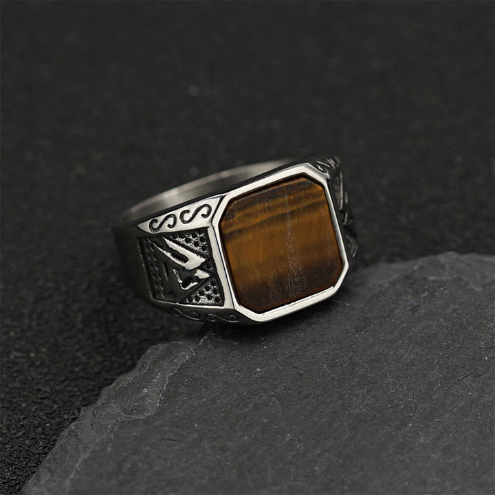 Olivenorma Retro Viking Faith Tiger Eye Ring - image 2