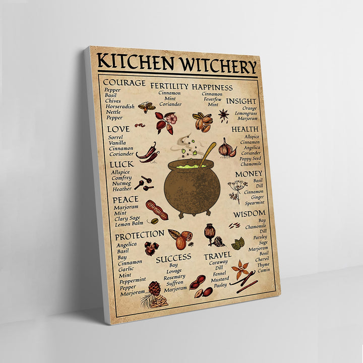 Olivenorma Magic Witch Halloween Kitchen Dining Wall Poster - Magic pot - Framed - 40*50cm - image 2
