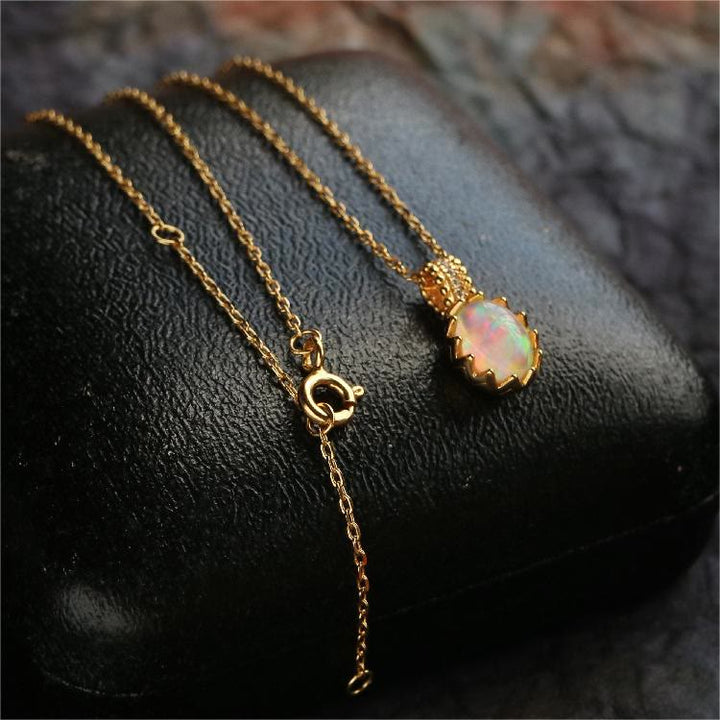 Olivenorma Opal Yellow Golden Ring Necklace - image 3