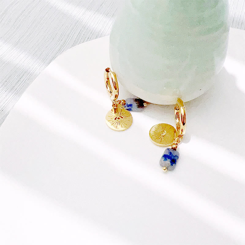 Olivenorma Natural Blue Sodalite Evil Eye Bracelet Earring Necklace - Earrings - image 3