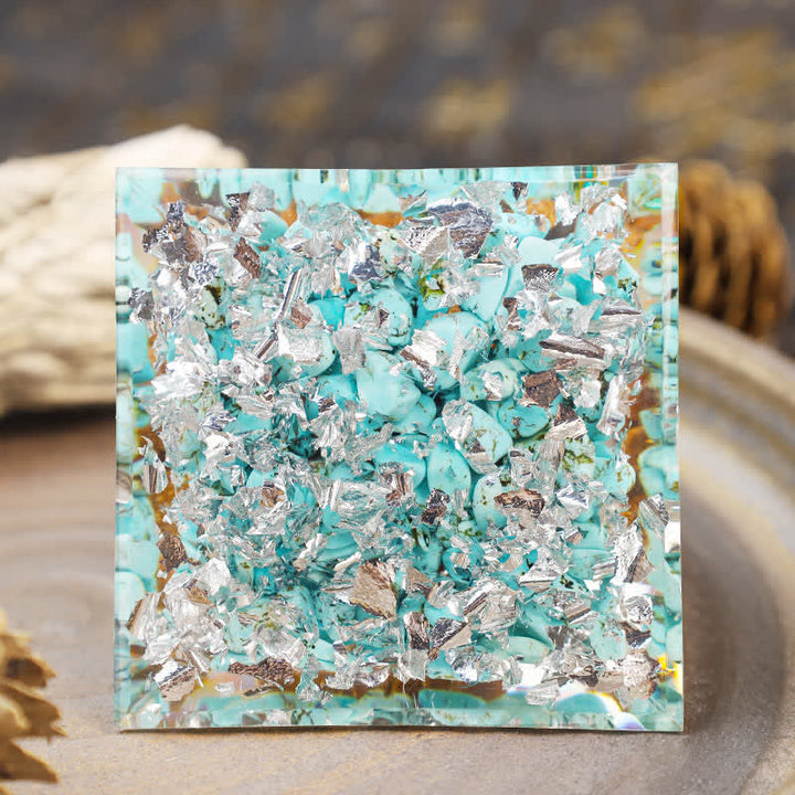 Olivenorma Sandstone With Turquoise Buddha Orgone Pyramid - image 4