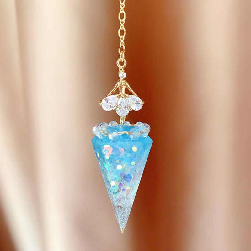 Olivenorma Clear Crystal Healing Orgone Pendulum - image 1