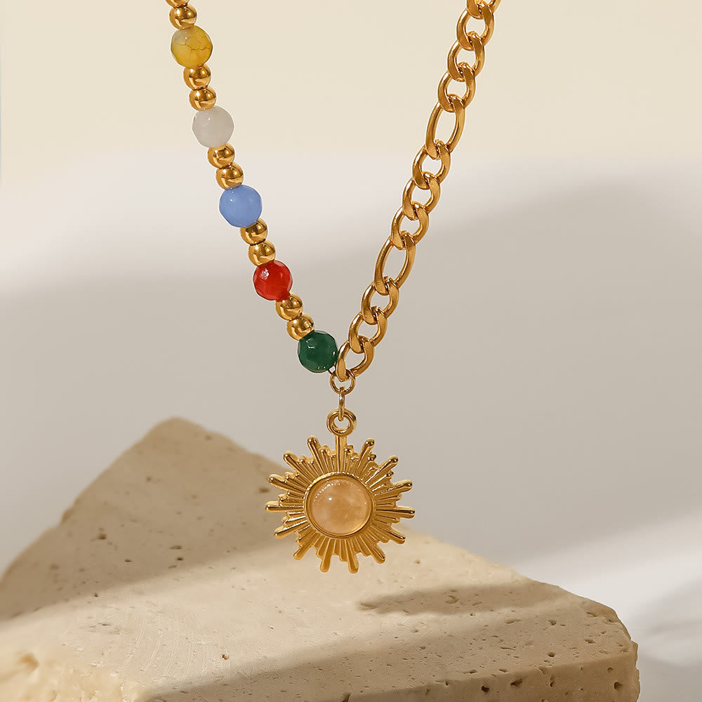 Olivenorma Opal Sun Shape Pendant Necklace - image 6