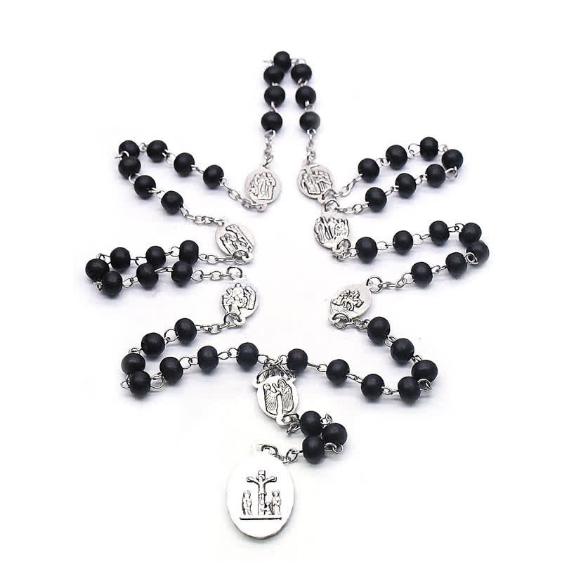 Olivenorma Madonna Black Onyx Rosary Necklace - image 1