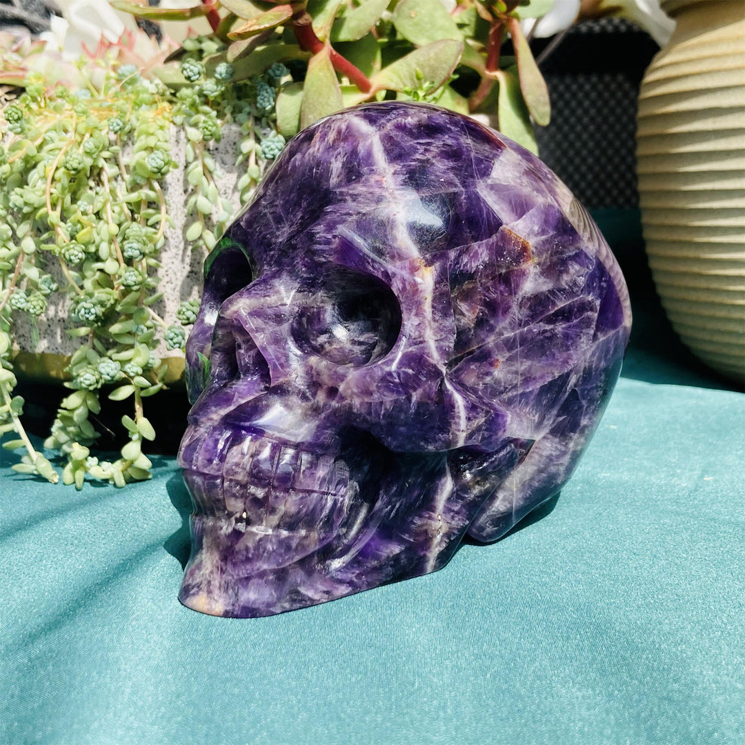 Olivenorma 10cm Natural Dream Amethyst Gemstone Decoration Crystal Skull - image 11