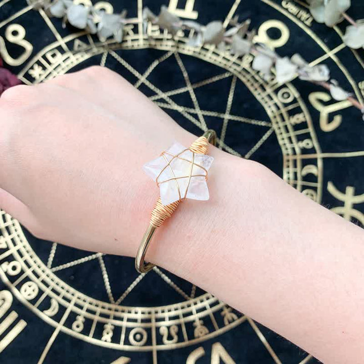 Olivenorma Gold Wire Wrapped Star Shape Gemstone Bracelet - image 2