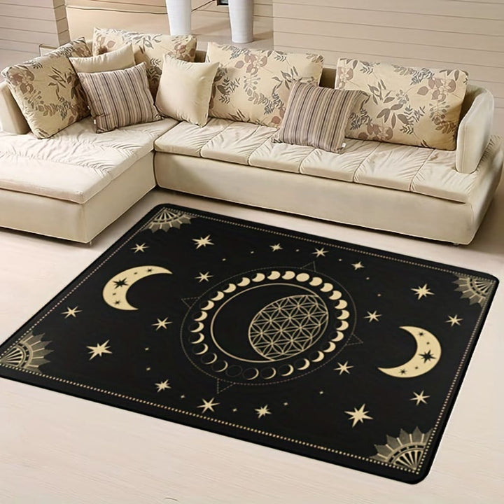 Olivenorma 1pc Black Moon Stars Sun Rugs Carpet - image 2