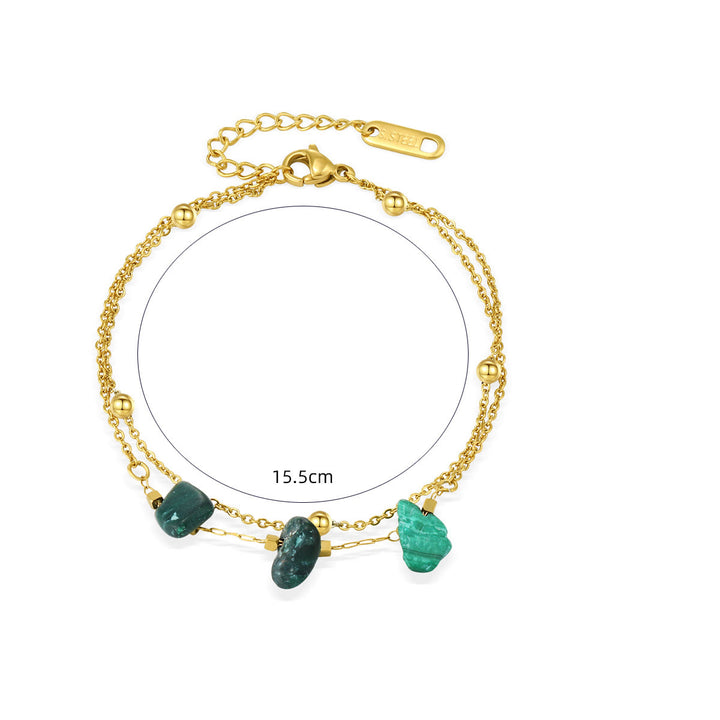 Olivenorma Natural Stone Titanium Steel Stacking Bracelet Set - image 2