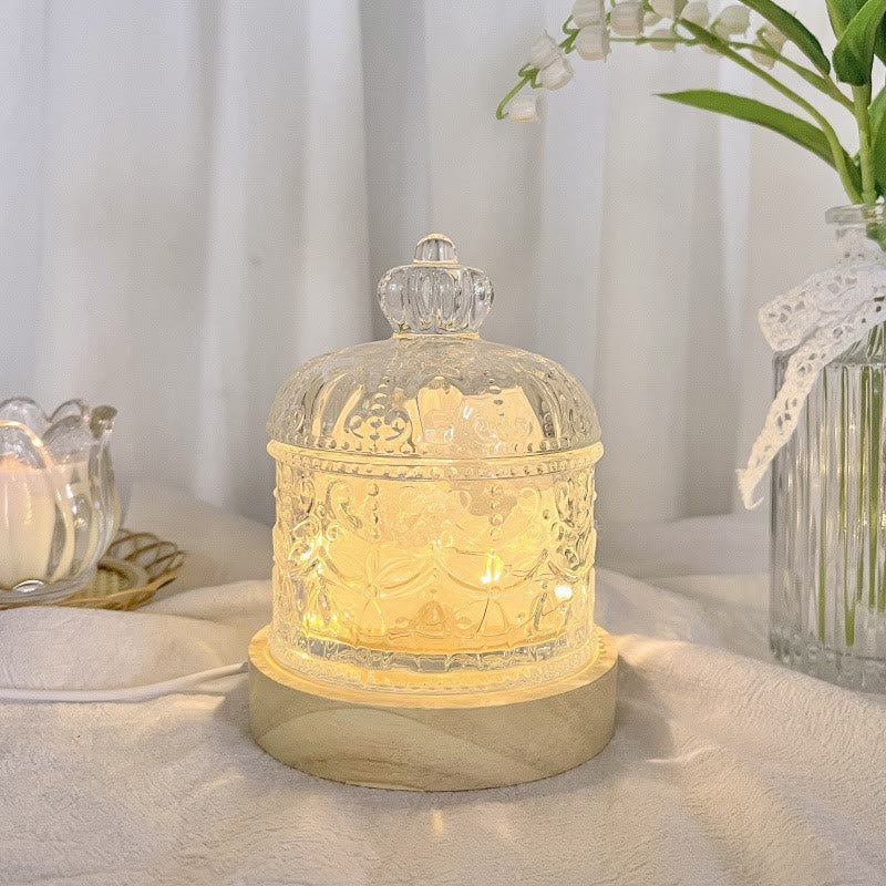 Olivenorma Diffuser Stone Carved Glass Cup Crystal Aromatherapy Lamp - Clear Crystal - Lavender - image 2