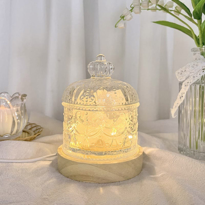 Olivenorma Diffuser Stone Carved Glass Cup Crystal Aromatherapy Lamp - Clear Crystal - Lavender - image 2