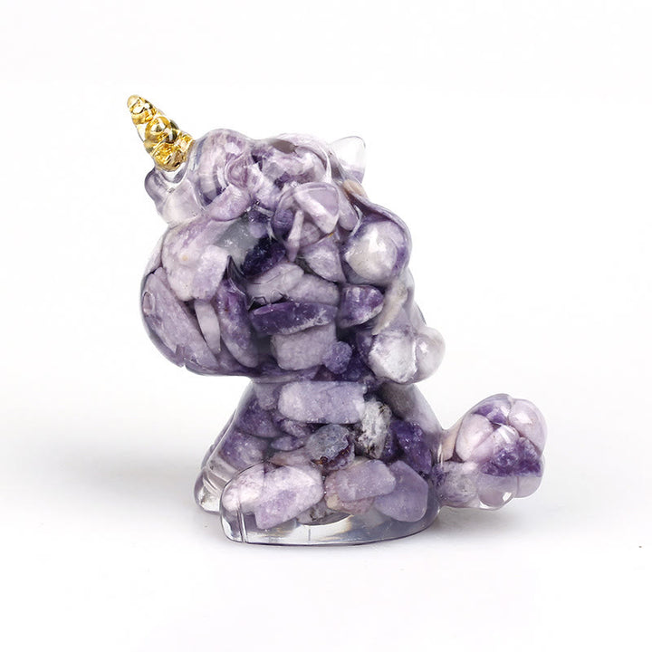 Olivenorma Crystal Unicorn Gemstone Decoration - Purple Jade - image 48