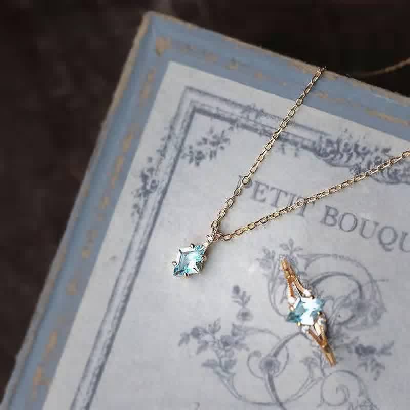 Olivenorma Dainty Rhombic Paraiba Tourmaline Necklace - image 3