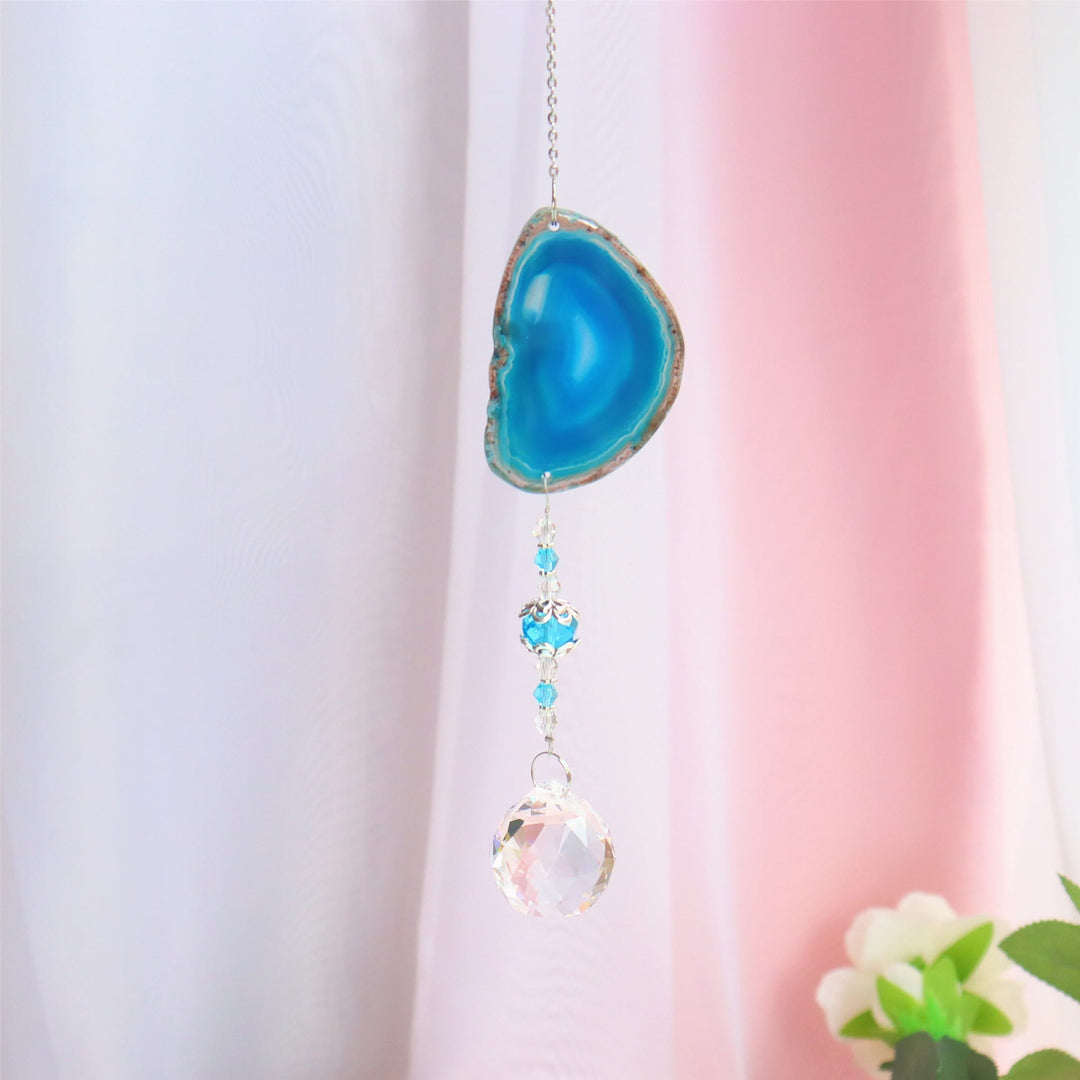 Olivenorma Handmade Hanging Pendant Sun Crystal Wind Chime - Blue Aventurine - image 20