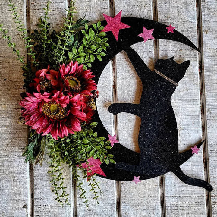 Olivenorma Celestial Lunar Moon And Kitty Wall Decor - Rosered - image 2