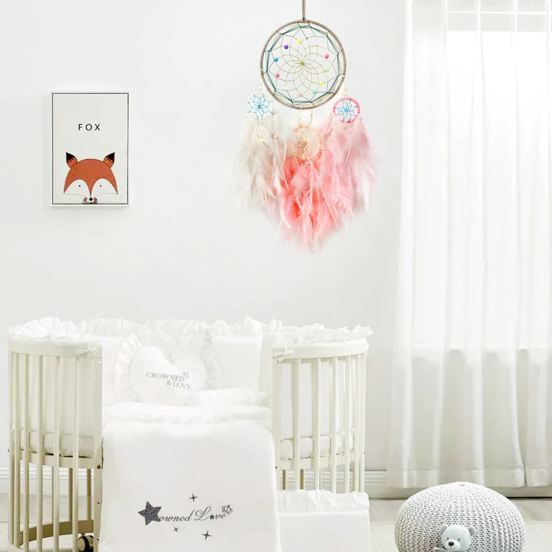 Olivenorma Indian Style Three Ring Feather Dream Catcher - image 2