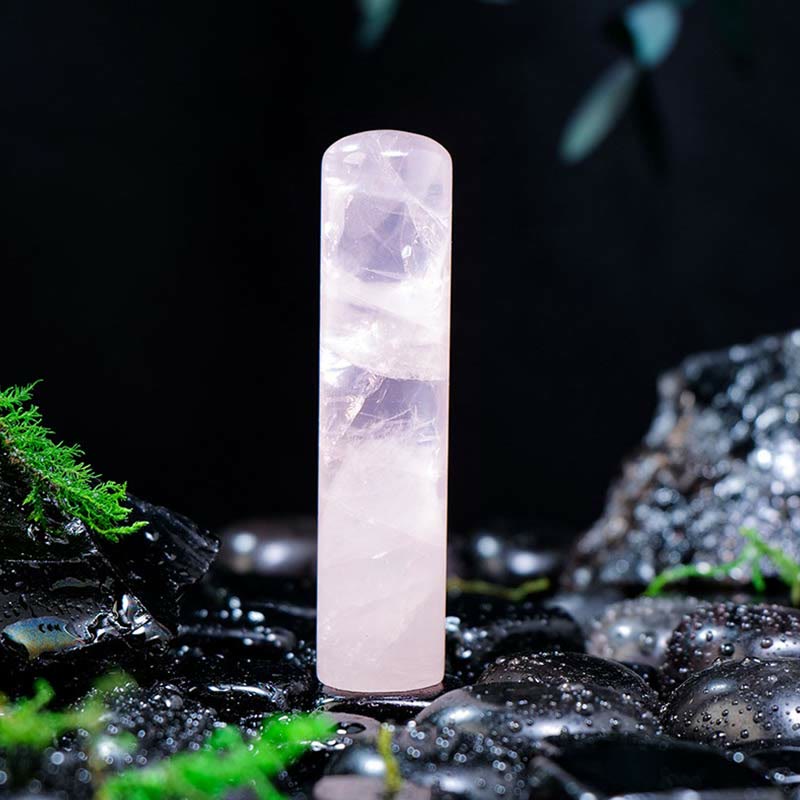 Olivenorma Natural Chakra Crystal Cylinder Ornament Gemstone Decoration - Rose Quartz - image 5