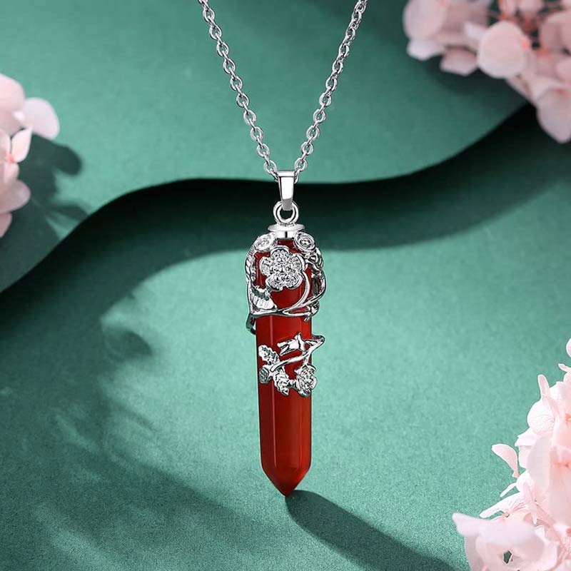 Olivenorma Natural Crystal Hexagonal Column Necklace - image 1