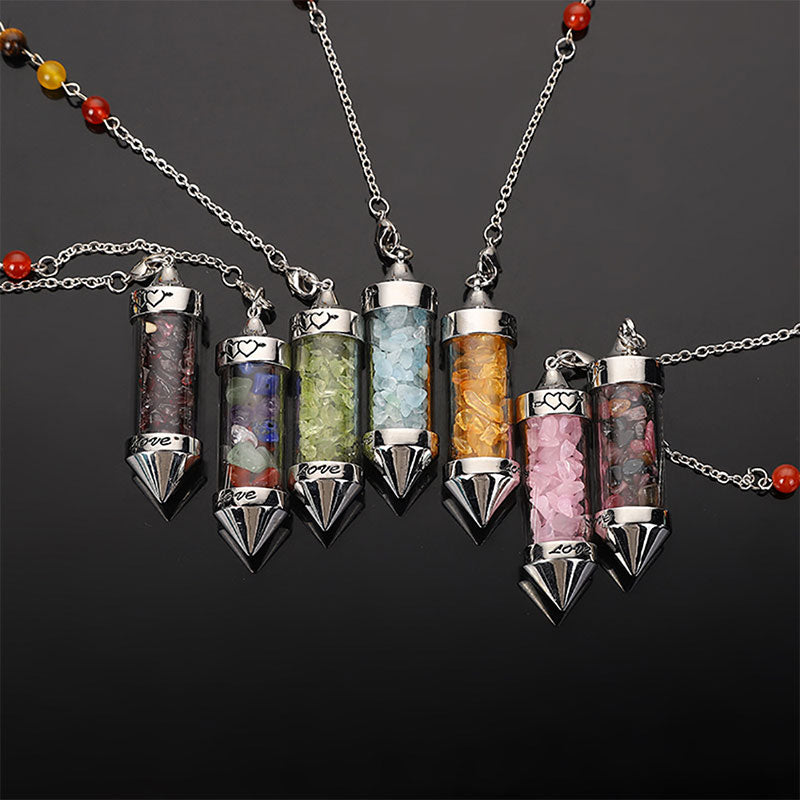 Chakra Colored Crystal Meditation Pendulum - image 2