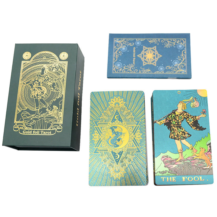 Olivenorma Green Blue Moon Gold Foil Tarot Cards - Green Moon & Gold Foil Tarot Cards - image 0