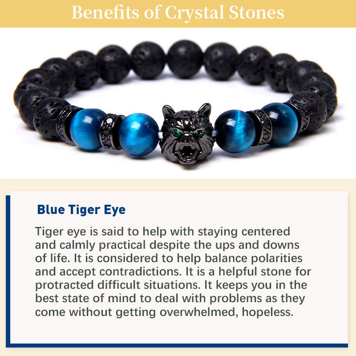Olivenorma Blue Tiger Eye Wolf Bracelet - image 2