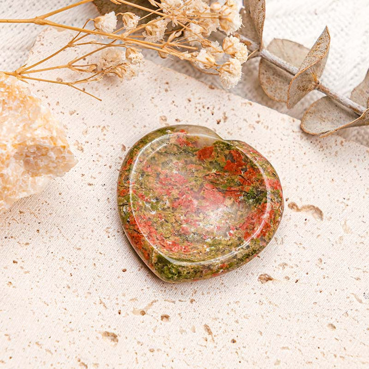 Olivenorma Unakite Heart Worry Stone - Unakite - image 0