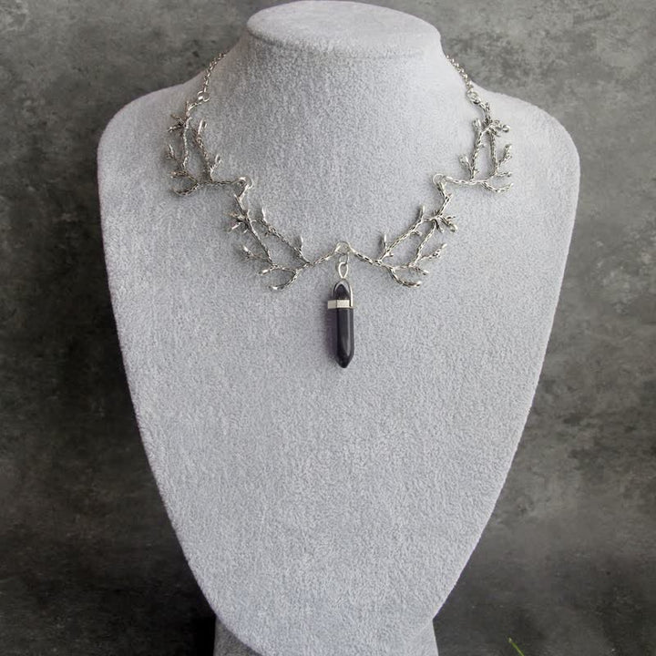 Olivenorma "The Light of Mantra" - Natural Crystal Hexagonal Necklace - Obsidian - image 22