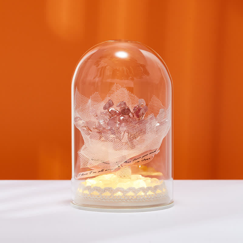 Olivenorma Natural Crystal Glass Cover Feng Shui Tree Decoration - Strawberry Quartz & Bouquet - image 35